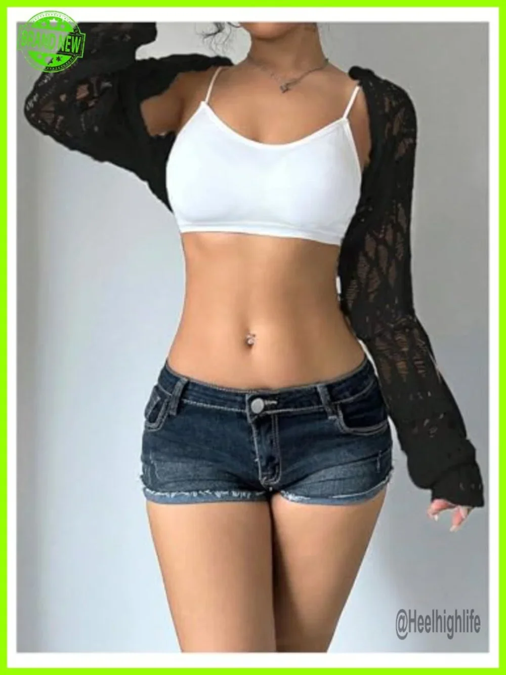 Crochet Cropped Shrug Bolero Hollow Out Knit Top Y2K Cardigan